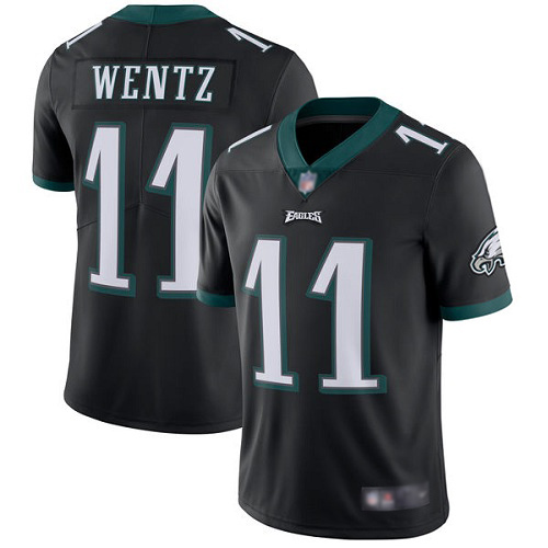 Men Philadelphia Eagles #11 Carson Wentz Black Alternate Vapor Untouchable NFL Jersey Limited Player Football